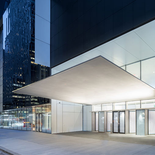 A building with glass walls.