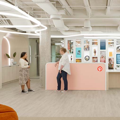 Pinterest main reception desk