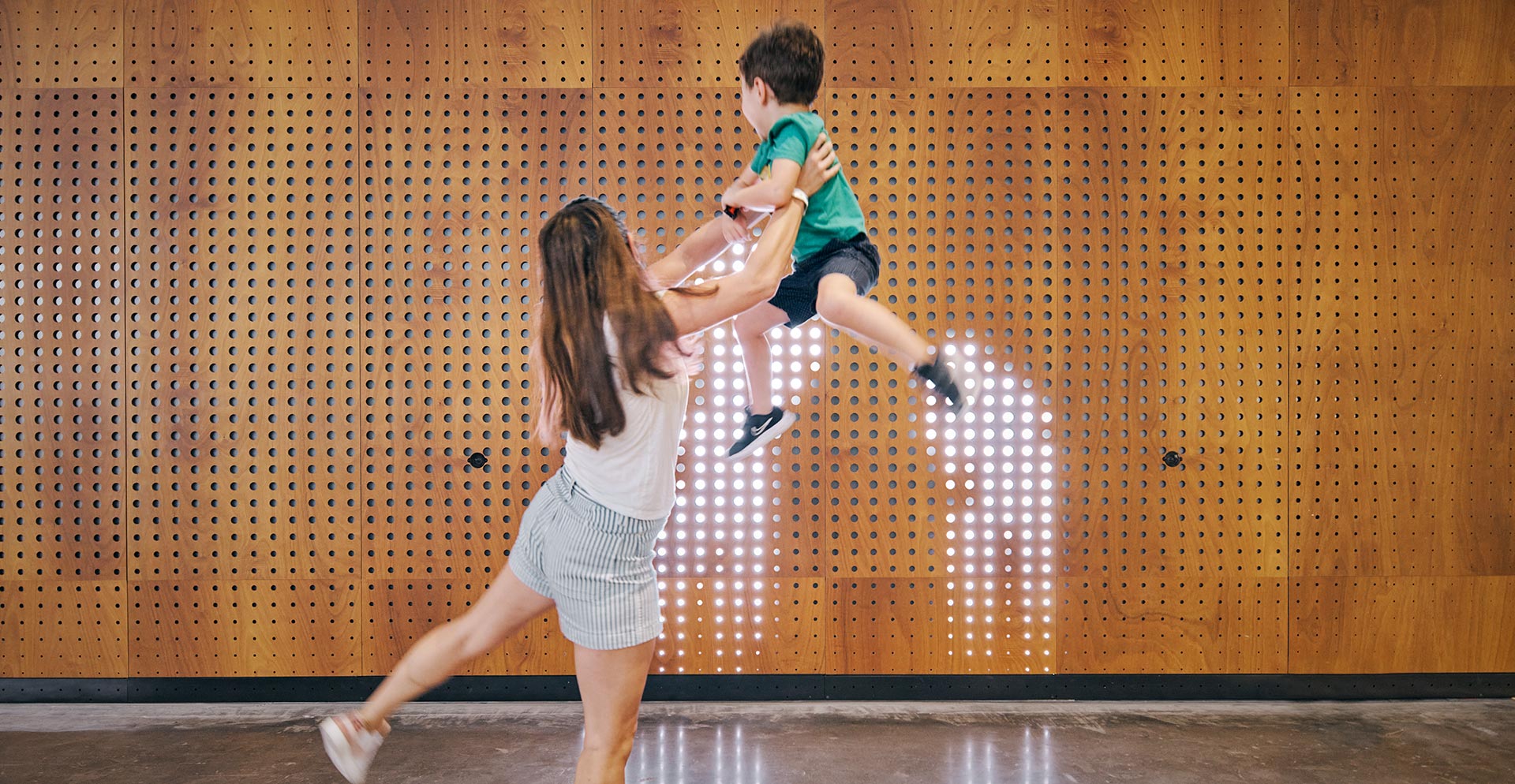 A boy and girl dancing.