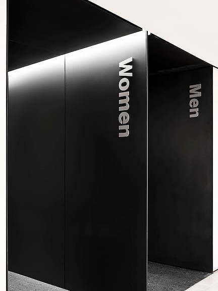 A black box with a white logo.