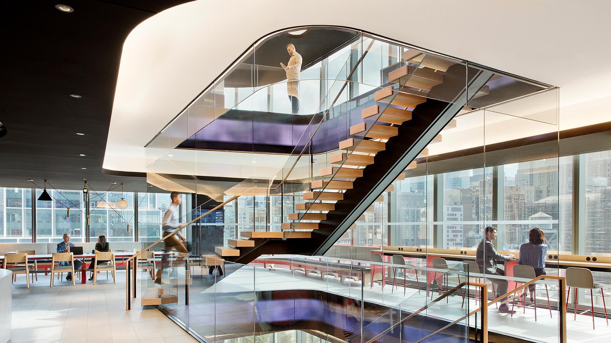 People sitting on a staircase.