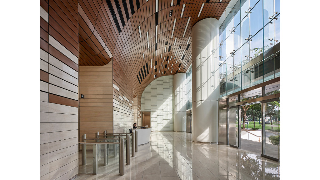A building with glass walls.