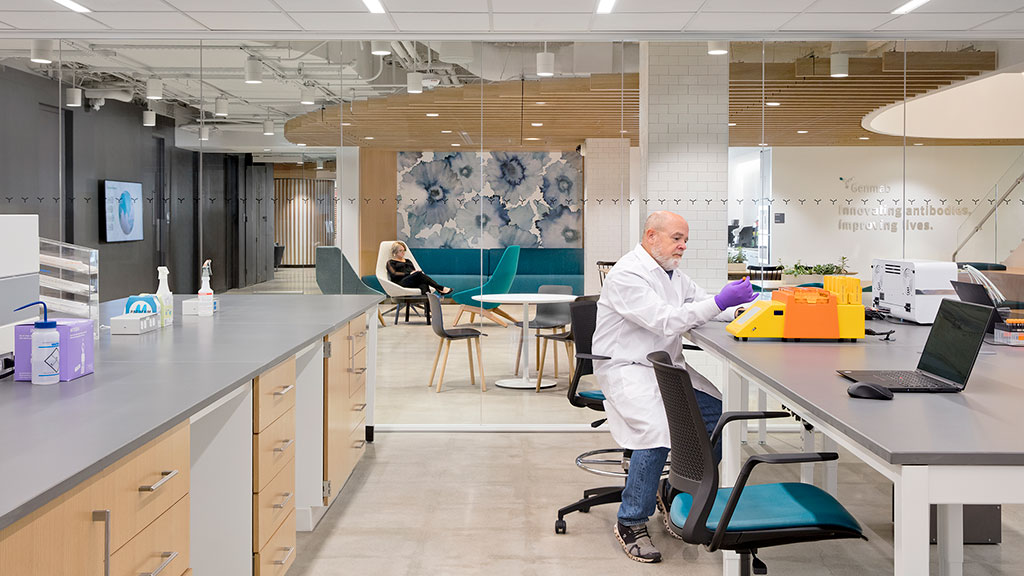 A person sitting at a desk.