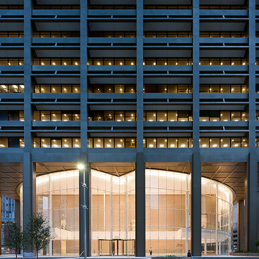 A building with many windows.