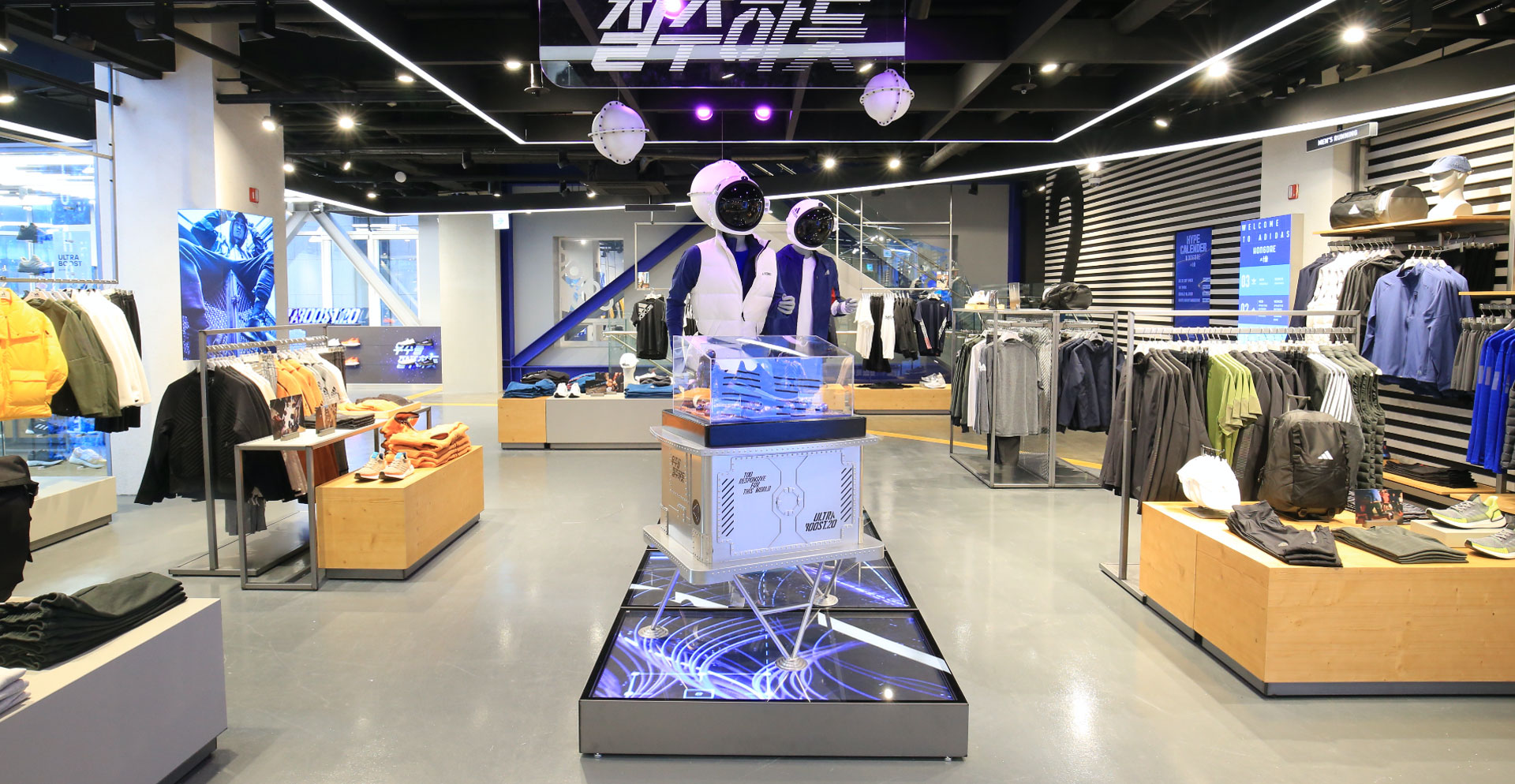 A store with a display of clothing.