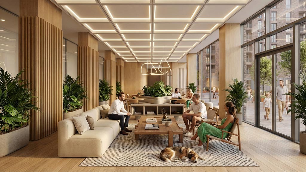 A group of people sitting in a living room.