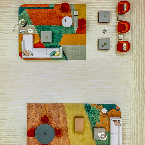 A group of colorful boxes.