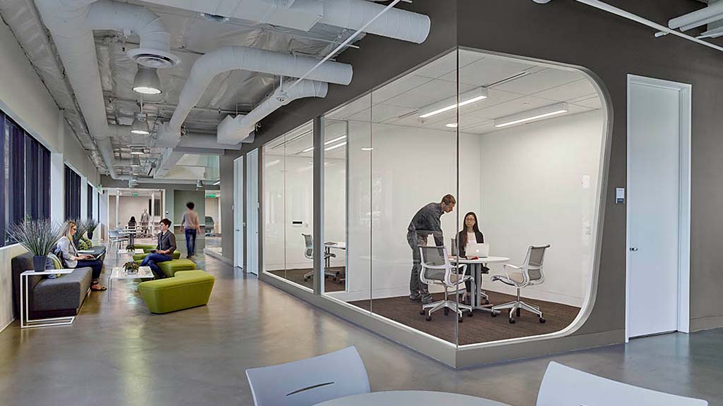 A group of people in a room.