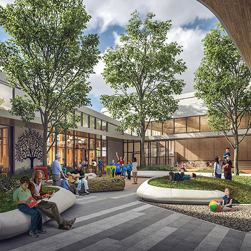 Friendship Foundation Center courtyard rendering