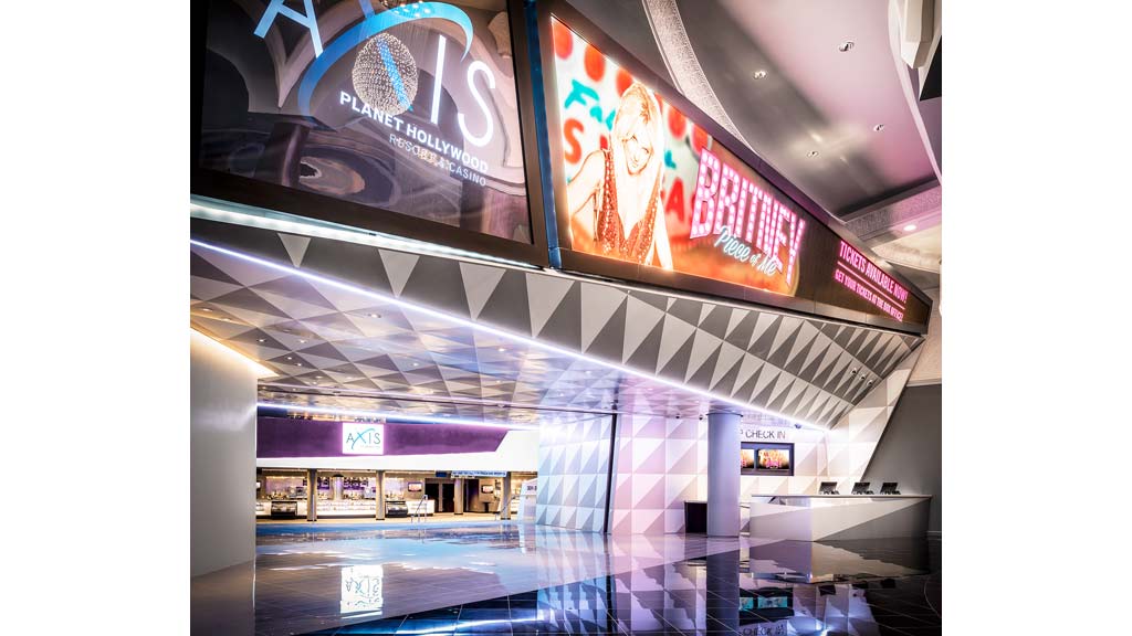 A mall with a large sign.
